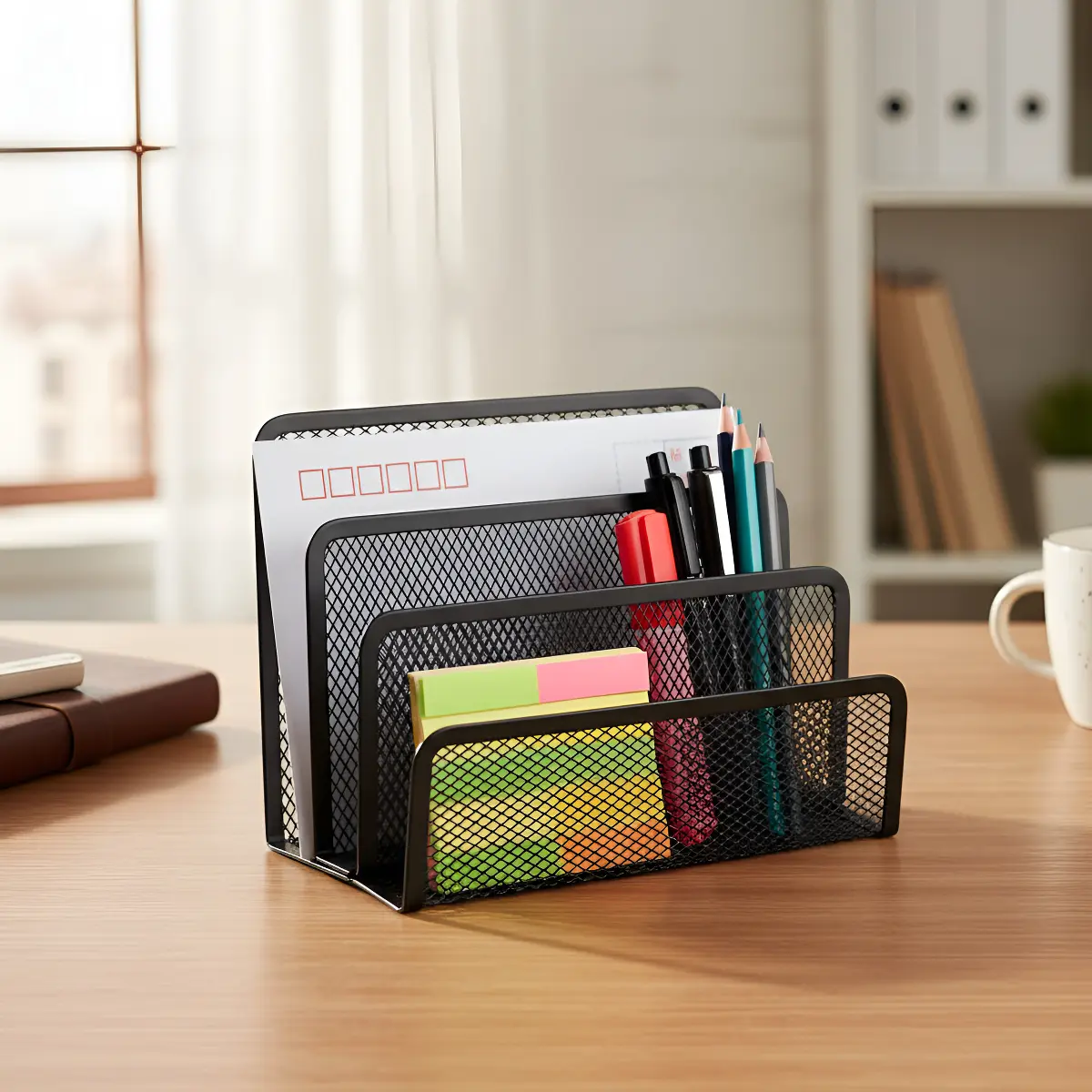 Organizador De Escritorio Rejilla Negro - Imagen 3