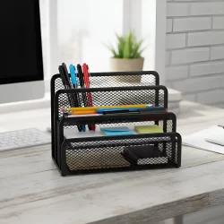 Organizador De Escritorio Rejilla Negro
